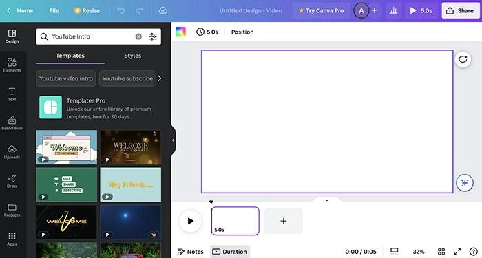 Free YouTube Intro Maker - Canva