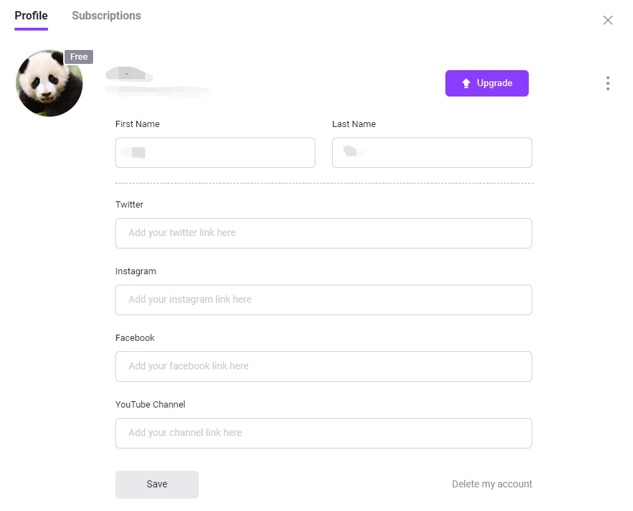 Manage Profile